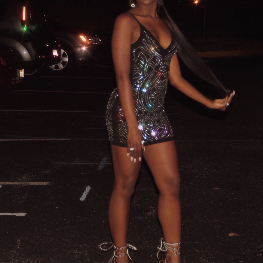 akira rhinestone bodycon dress